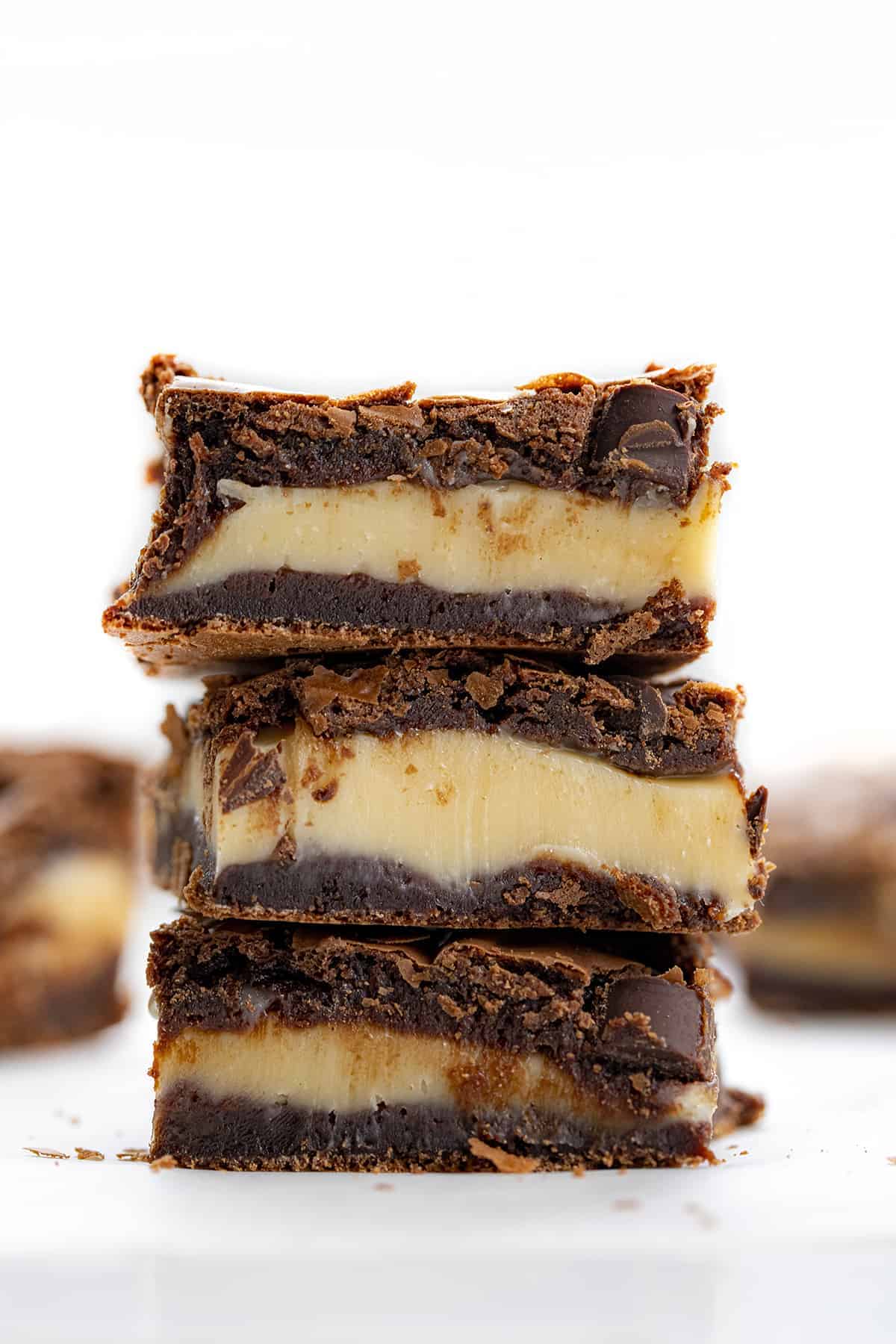 Stacked 24 Hour Caramel Brownies