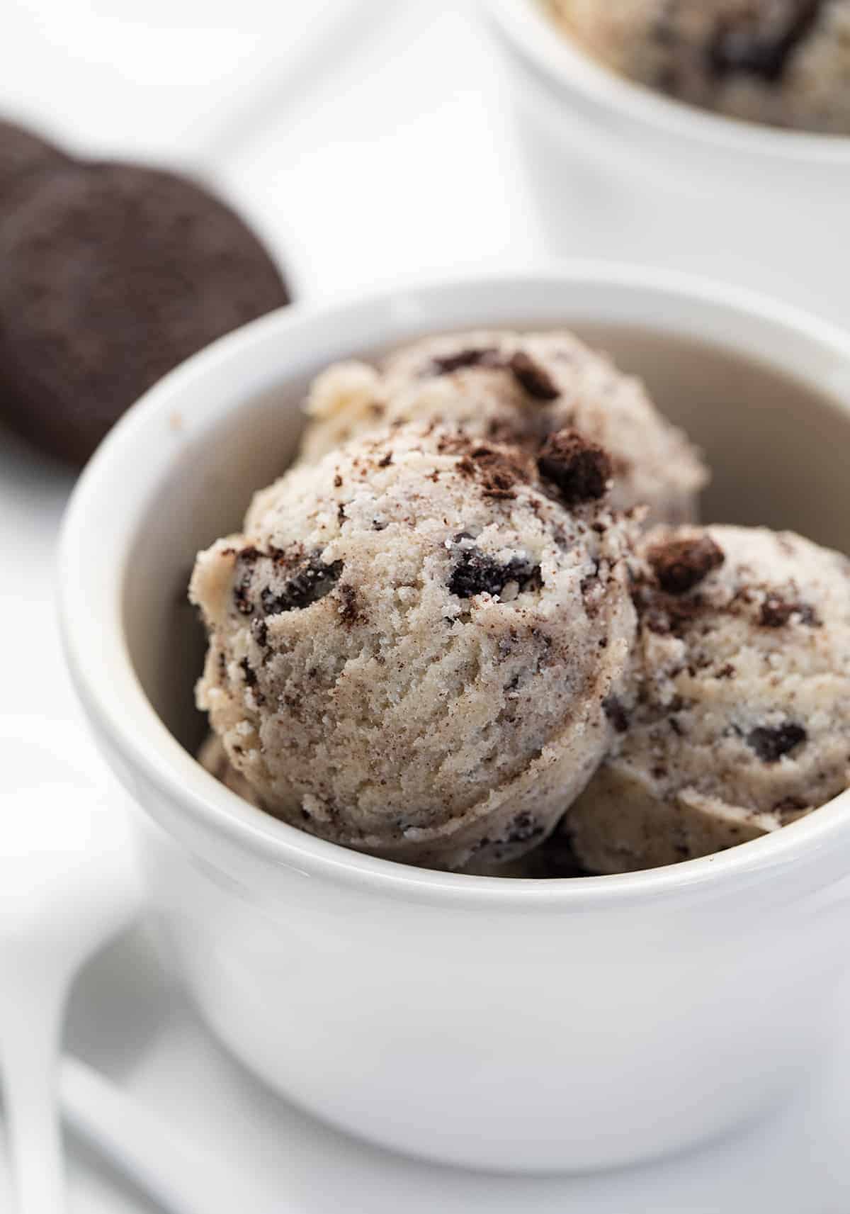 Oreo Cookie Dough Scooped into a Cup