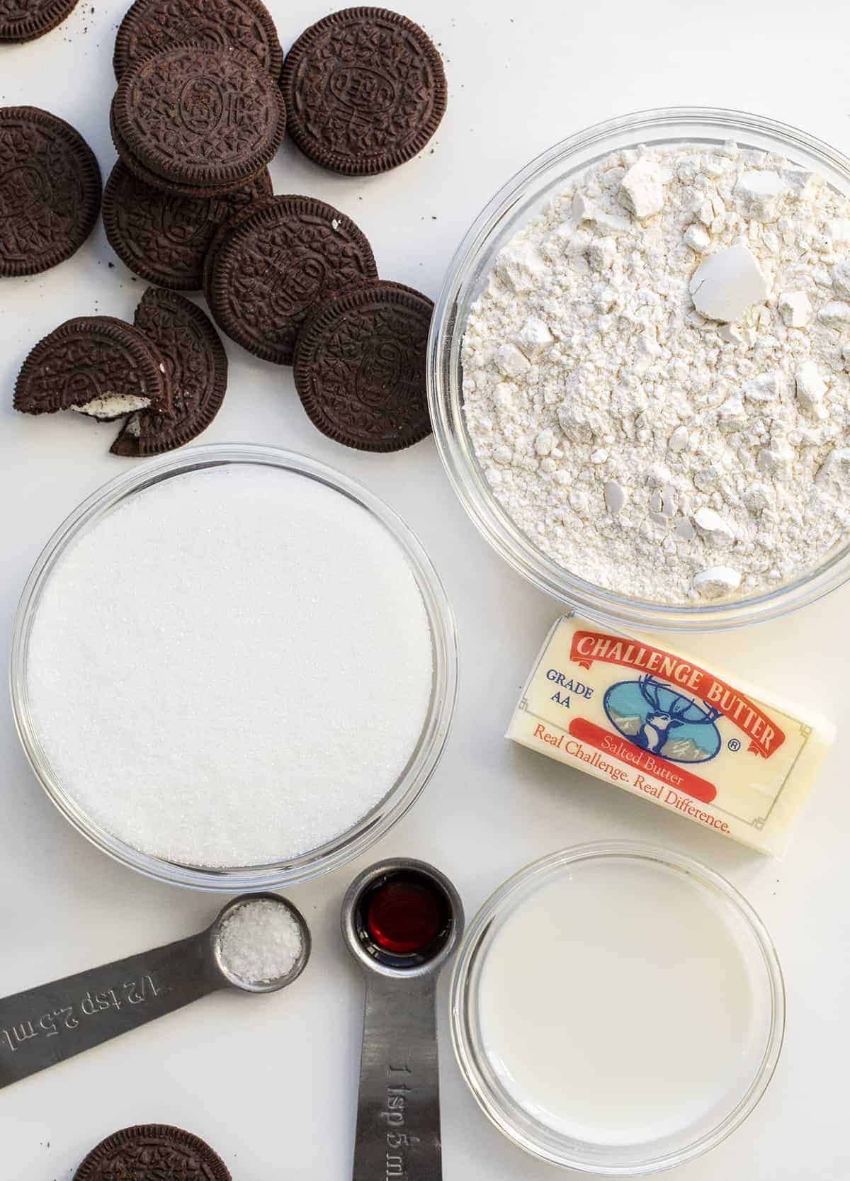 Ingredients for Oreo Cookie Dough